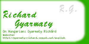 richard gyarmaty business card