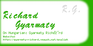 richard gyarmaty business card